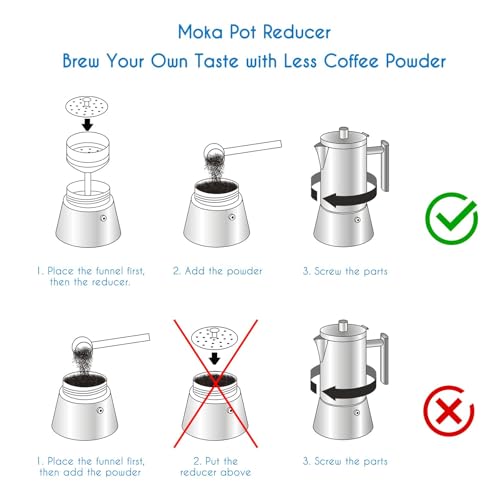 Easyworkz Stainless Steel Coffee Reducer, Espresso Maker Replacement,6 cup size - Thumbnail 4