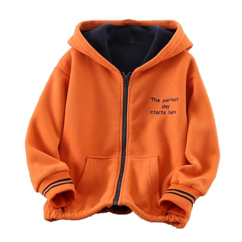 𝗣olar Fleece Jacket for Girls Hooded Thick Windproof Zip Up Loose Coat Elastic Cuff Outwear with Pocket