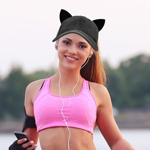 Image of Mens Baseball Cap Baseball Hat Funny Trucker Hats for Men Women Cute Beanie Distressed Cap Ponytail Hat for Women