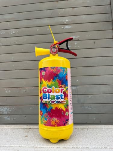 Image of Color Blast Cloud of Color Spray Cylinder | Easy Pull Trigger | Heavy Mild Steel Cylinder with Non-Toxic Natural Gulal Spray | Ideal for Holi, Weddings, Photoshoots & Theme Parties | 4KG Yellow