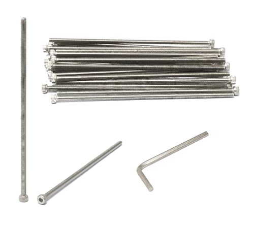 Image of iexcell 25 Pcs M4 x 130mm Thread Pitch 0.7 mm Stainless Steel 304 Hex Socket Head Cap Screws Bolts Kit