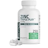 Bronson Zinc Triple Play 30mg Triple Coverage Immune Support with Zinc Acetate, Picolinate & Orotate - Immune, Antioxidant & Skin Health Support - 250 Vegetarian Capsules