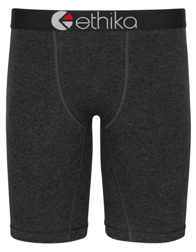 Ethika Mens Staple Boxer Brief | Heather Black Grey