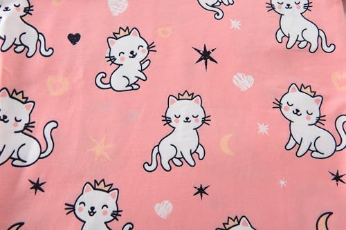 DDSOL Toddler Girls Pajamas Set Warm Pjs Baby Kids Long Sleeve Sleepwear Cat Love Heart Winter Jammies 2-7 Years4