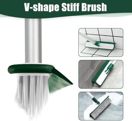 Image of Magic Air Silicone Broom Sweeper, Multifunction Silicone Broom, Household Squeegee for Floor Cleaning, Bathroom, pet Hair, Blue Dog Brush Set（Green）