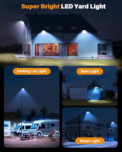 150W LED Flood Dusk to Dawn Outdoor Lighting, 21000LM, 5000K, 110-277V Commercial Wall Mounted Street Yard Security Area Light Fixture with Photocell for Parking Lots, Garages, Barns, IP65 Waterproof