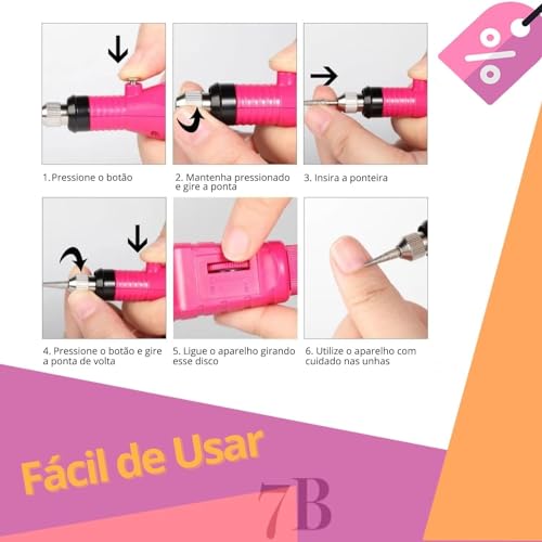 Lixadeira Unha Lixa Elétrica Profissional Bloco Motor Bivolt