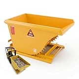 Apex Heavy Duty Self-Dumping Hopper, 1 Cubic Yard Capacity, 6000 lb Load Rating, Reinforced Steel Tilt Skip with Watertight MIG-Welded Body for Commercial and Industrial Forklift Use, Made in USA