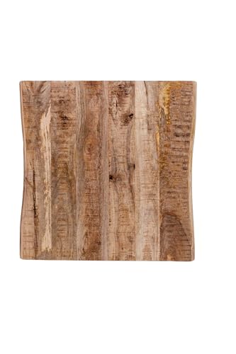 SAM Holzplatte 60x60 cm Emilia, Tischplatte aus Mangoholz massiv + raue Oberfläche, Baumkanten-Platte für Heimwerker, geeignet für Arbeitsplatten, Tische & Fensterbretter