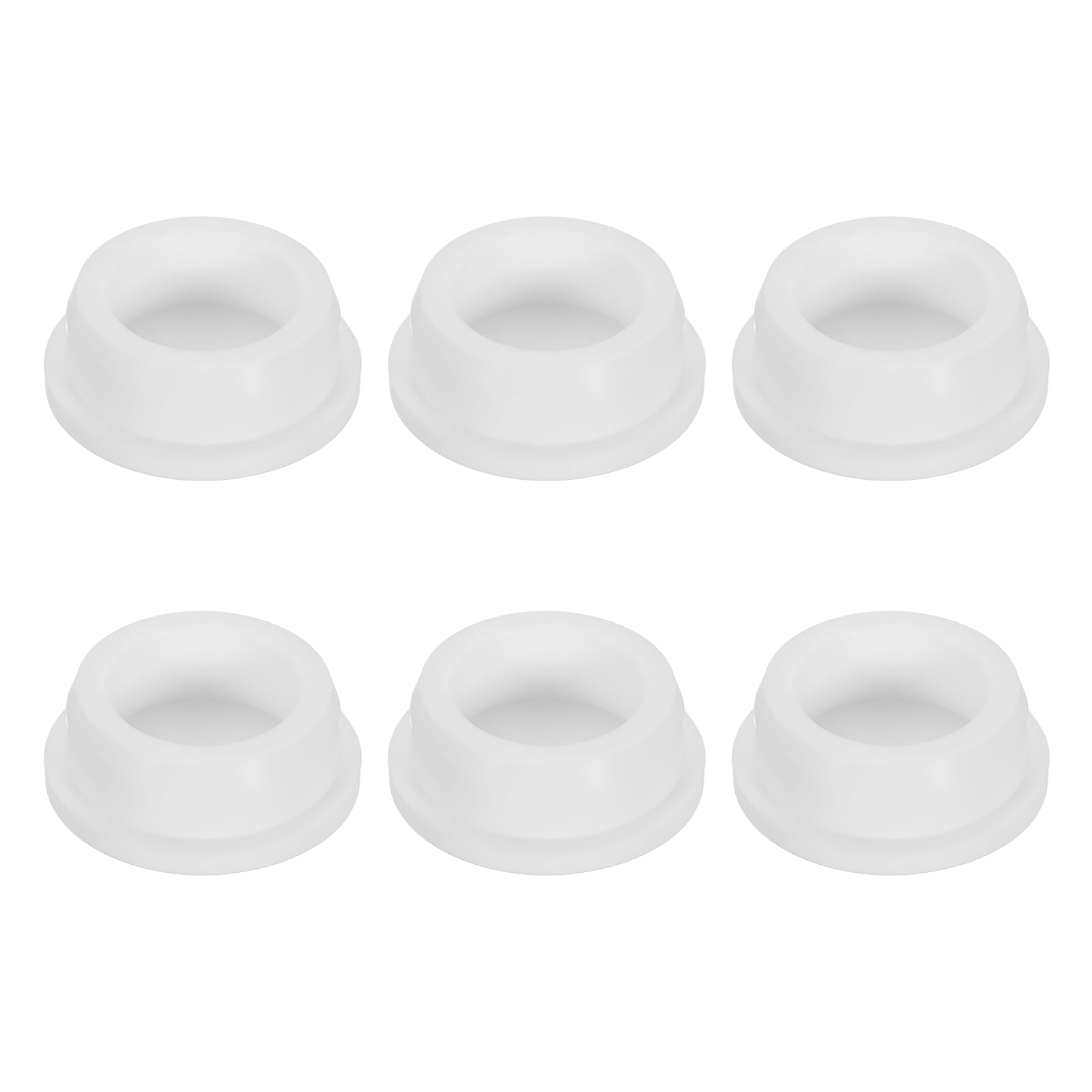 sourcing map 6Pcs White Plug Holes, Waterproof Rubber Button Plug for 37mm / 1.5" Hole Bottles Pipes End Caps Round Sealing Plugs Flexible Rubber Stoppers