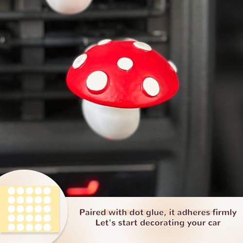 Image of 3 PCS Mushroom Car Air Freshener Vent Clip, Cute Red Mushrooms Cars Air Conditioning Vent Clips with Scent Pads, Automotive Interior Decorations Accessories for Women