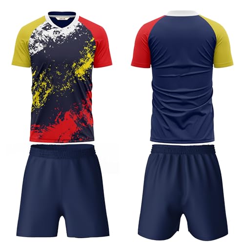 Image of Inkholic Mens Round Neck Half Sleeves Football Jersey and Shorts Set,