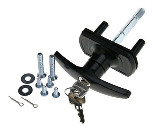 Serrure de porte de garage 18/35 mm 75 de fixation 50/75 mm tige pour Henderson, Cardale, noir