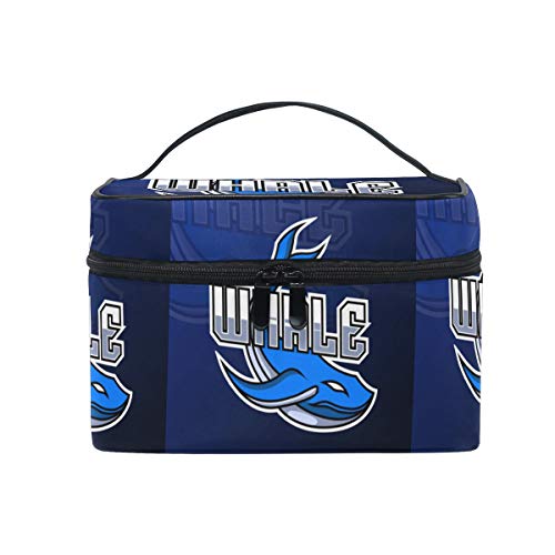 Preisvergleich Produktbild Blauwalfisch Maskottchen Kosmetiktasche für Frauen Schminktasche Große Mädchen Damen Make Up Taschen Kulturbeutel