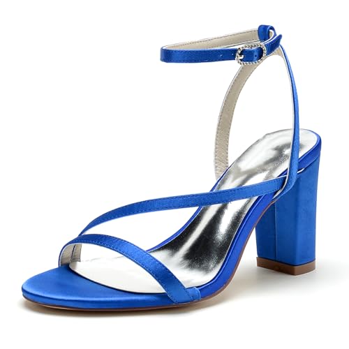 Chaussures mariage à talons hauts FGRID en satin bleu d'une élégance rare