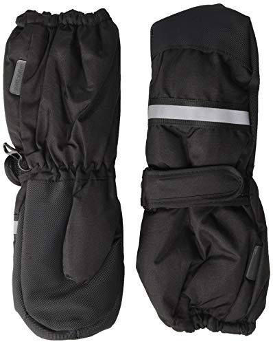 MIKK-Line - Melton Kids & Baby Toddler & Kid Thinsulate Waterproof Snow Mittens, Black, 7-8Y