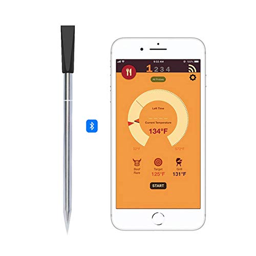 RRS Smart Wireless Meat Thermometer,Barbecue Thermometer, Digital Multi-Functional Thermometer,with Bluetooth Connectivity for The Oven Grill Kitchen BBQ Smoker Rotisserie