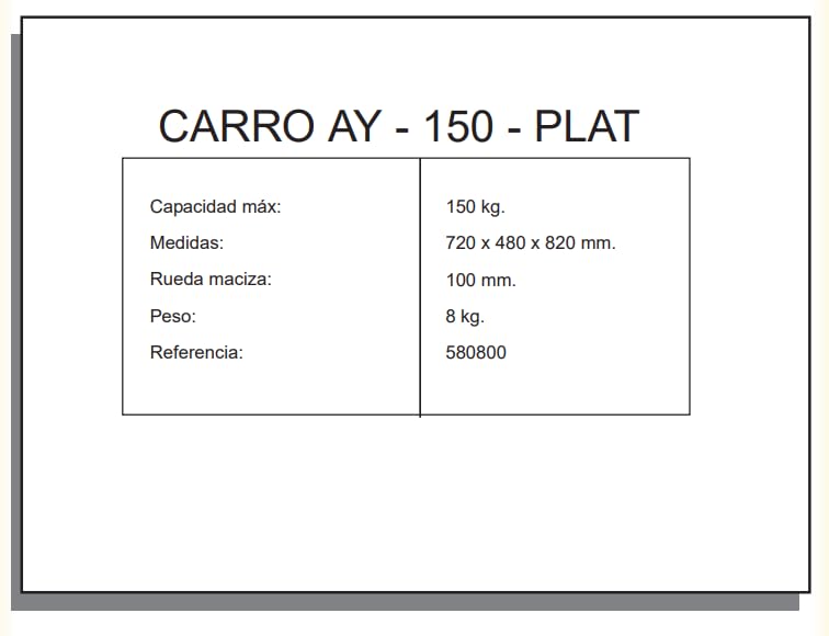 BRICOSOL CARRETILLAS Y CARROS - Carro AY – 150 – PLAT