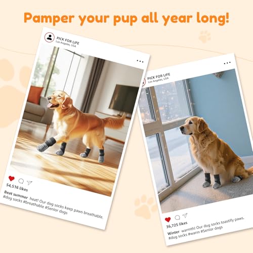 PICK FOR LIFE Meias Antiderrapantes Para Cães Com Pinças Evitam Lamber As Patas, Meias Antiderrapant
