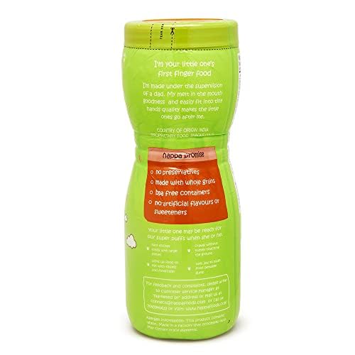 Image of Happa Organic Multigrain Melts Teething Super Puffs (Healthy Organic Snack for Little One, 8 Months+) Strawberry & Banana + Carrot & Beetroot (Pack of 2)