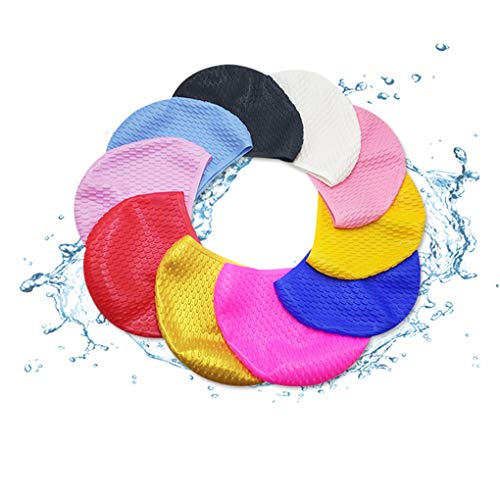 Touca de Natação Waterdrop Homens Mulheres Elastic silicone à prova d'água Orelhas Cabelo Comprido