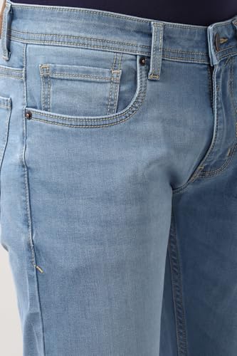 Image of Peter England Men's Skinny Fit Jeans | Denim Mid Washed | Casual Wear | Stylish Bottoms