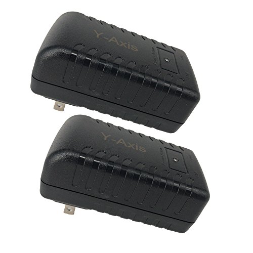 Y-Axis Wall Plug PoE Injector Power Over Ethernet Supply 48V 0.5A for Security IP Camera 2 Pack