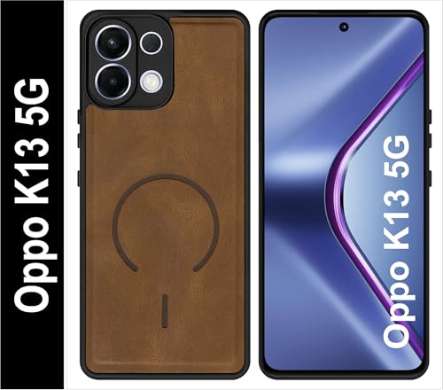 Image of SBMS Back Cover for Oppo K13 5G | Ultra Slim Soft Rubberised Hard Case | Oil Feel Soft Leather Back | Mag-Safe Design (Mag-Safe Not Support) | Camera Protection Case for Oppo K13 5G (Brown)