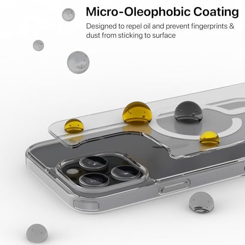 Image of eller sante Magpro-Q Back Cover Case for iPhone 16 Pro Max Scratch Resistant Camera Protector TPU Shockproof 10ft Drop Protection Support Mag-Safe Wireless Charging- Clear