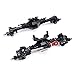 ZXYRC Aluminum Front & Rear Portal Axle 1/10 RC Crawler Complete Axles for Axial SCX10 II 90046 90047 Upgrades (Black)