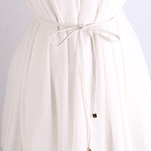 Preisvergleich Produktbild DOLDOA Damen Dame Fashion Seil Weave Gürtel Stil Body Gürtel (Weiß)