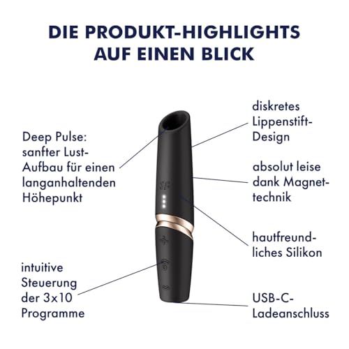 サティスファイヤー パーフェクトキス/Satisfyer Perfect Kiss リップ型の吸引バイブ 3段階の吸引の深さ クリ吸引 ローター 女性用 即イキ クリイキ 外イキ 静音 ラブグッズ 大人のおもちゃ エアパルス 吸うやつ - 画像3