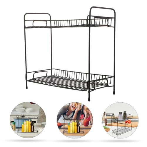 Étagère de rangement robuste pliable en fer forgé à pieds surélevés - 8