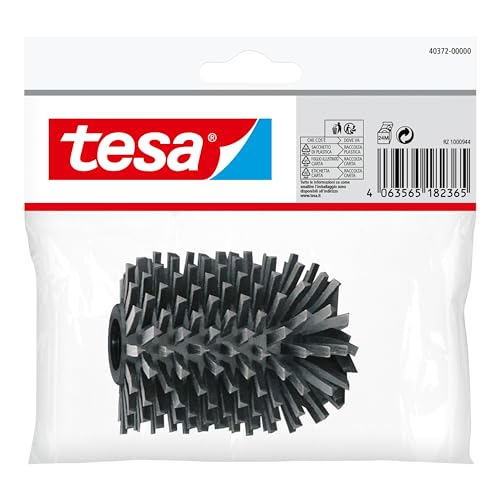tesa Ersatz-Toilettenbürstenkopf - hochwertiger Austauschkopf für alle tesa Toilettenbürsten - Dunkelgrau - 9 4 x 7 1 x 7 4 cm - Gewinde-Durchmesser 3/8 ca. 15 mm