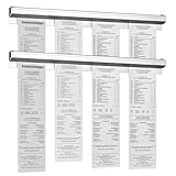 Barra de Pedidos, 2Pcs Porta Tickets Restaurante 30cm, Soporte Comandero Metalico Aluminio Autoadhesivo Clip Porta, Barra Porta Comandas para Sujeción de Notas Aluminio para Restaurant Cafes Bars Pubs