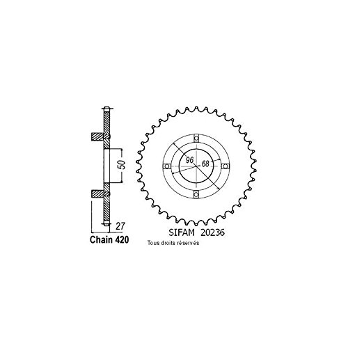 Corona St 70 DAX 78 – 81 piñón trasero de arrastre para moto de época
