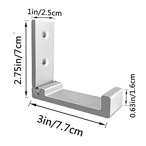 Folding Coat Hooks, 5Pcs Wall Hooks For Hanging Coat Towel Hooks Hardware Heavy Duty Aluminum Alloy Headphone Holder Hooks No Rust Wall Mounted With Screws For Hat, Bags, Fitness Equipment (Silvery) #TOP1