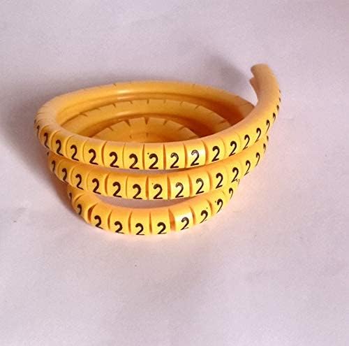 COPPE-RICO™-0 to 9 Numbers Yellow Flexible PVC Cable Ferrules Marker Labels Tags Tube Sleeve Wire (100x10 Pieces) (2.5MM)-image-32