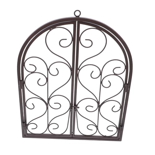 Cadre de fenêtre voûté marron en fer forgé durable pour embellissement de façade