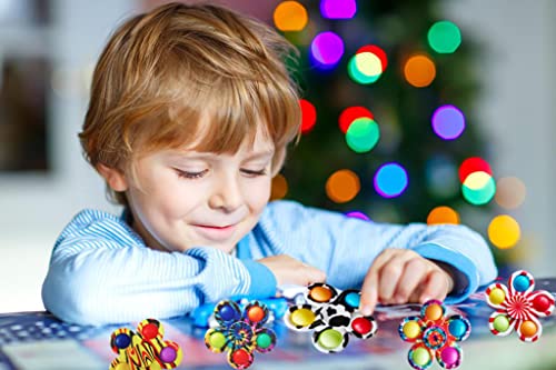 12 Pcs Pop Bubble Simple Dimple Fidget Spinners For Party Favors, Hand Fidget Bulk Toys For Classroom Prizes, Halloween Christmas Valentine Gifts For Kids Goodie Bag Stocking Stuffers #TOP5