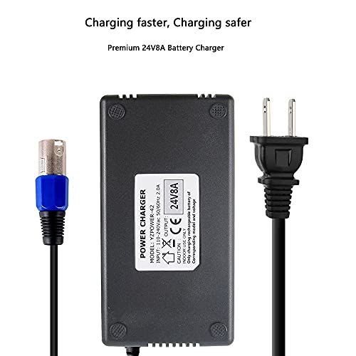 Abakoo New 24V 8A Battery Charger With Xlr Connector For 24Bc8000T-1, 4C24080, Batc8 Ea1065, S150 1107 614Hd, M51, Ch5404 #TOP2