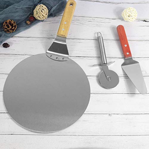 Cabilock 3 peças de kits de peeling de pizza de aço inoxidável Pizza Espátula Pie cortador de roda c