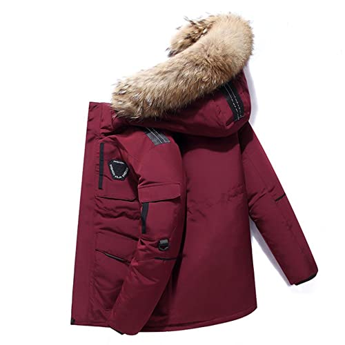 JUCHENG-Parcas de plumón de 30 Grados, Chaqueta de Nieve para Mujer, Chaqueta de Invierno, Parkas de plumón de Pato Blanco, Abrigo Grueso de Piel con Capucha, Grueso y cálido Cover