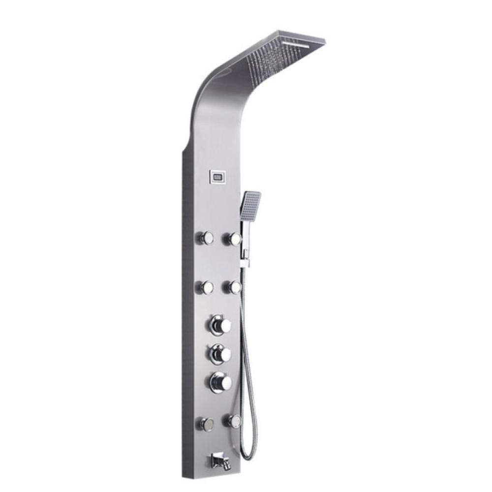 SBCGFY Thermostatic Shower Panel Column Rainfall Shower Faucets Stainless Steel Shower Column Digital Temperature Display Shower System