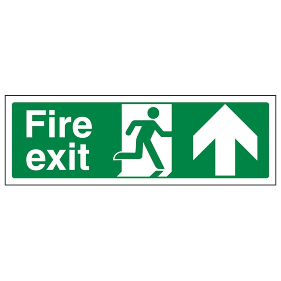 V Safety Fire Exit - Fire Exit Arrow Up - 300 X 100mm