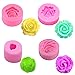 4 Pezzi Set Stampo in Silicone Fiore Rosa Stampo di Rosa 3D Fiore di Fondente Stampo in Silicone Fiore Rosa per Candela per la Produzione di Candele Natalizie Fai-da-te e la Cottura al Forno—Rosa