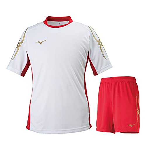 [ミズノ] Tシャツ ハーフパンツ メンズ 上下セット P2MA8300 ホワイト×レッド/レッド 2XLサイズ