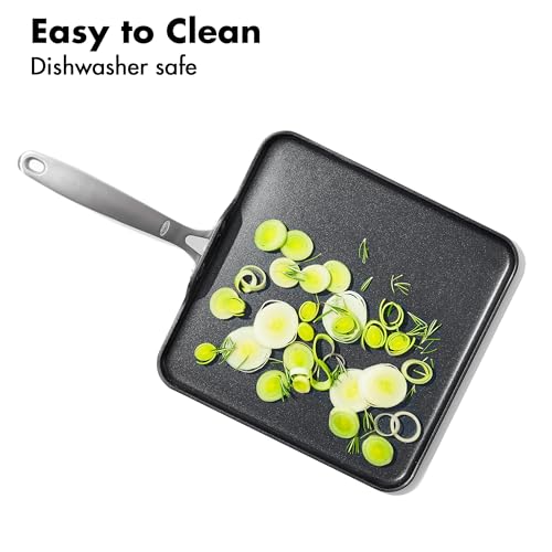 OXO Enhanced 11" Griddle Pan, PFAS-Free Ceramic Nonstick, Durable Hard Anodized Cookware, Scratch Resistant, Stainless Steel Handle, Good Grips, Dishwasher & Oven Safe, Black by OXO - Image 2