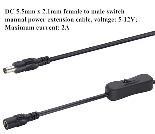 Cable con interruptor para cámaras de 12V que evita desenchufar el alimentador CC 3