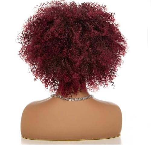 Perruque courte bouclée durable avec volume tête explosive et bonnet respirant - 7